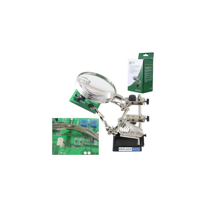 RBSKU5588 Mobile Electronics Soldering Helping Hand / Clamps With Magnifying Glass