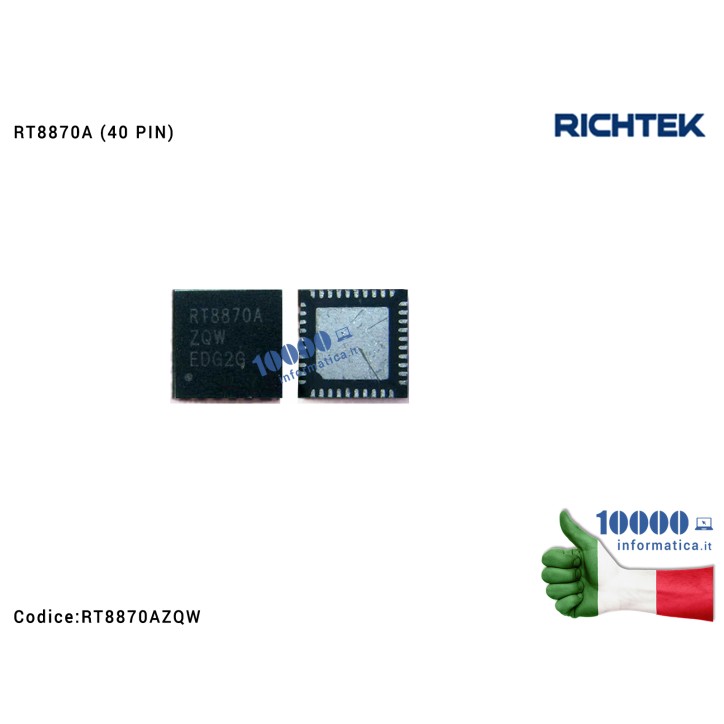 IC Chip RICHTEK RT8870AZ RT8870AZQ RT887OA RT8870A ZQW RT 8870 AZQW QFN40 QFN-40 Dual Channel PWM Controller