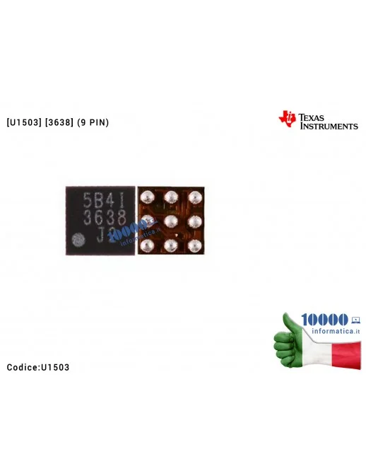IC Chip U1503 3638 Retroilluminazione Display LCD Fix iPhone 6 6G 6+ 6 Plus [U1503] [3638] (9 PIN) Backlight Control IC Back Lig