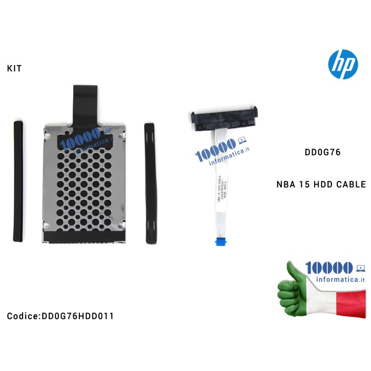 KIT Supporto Caddy + Cavo Connettore HDD Hard Disk HP [CORTO] Pavilion 15-C 15-CB 15-CC 15-CF 15-CK 926848-001DD0G76HDD011