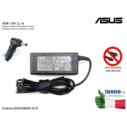 04G26B001010 Alimentatore ASUS 40W 19V 2,1A [2,5 x 0,7mm] 04G26B001010