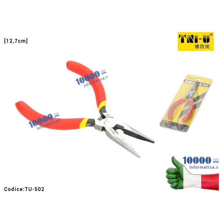 Mini Pinza Becchi Lunghi TNI-U TU-502 Alto Tenore di Carbonio Acciaio Inox (12,7cm) con impugnatura antiscivolo Tweezers Cutter Wire Modellismo Elettronica Riparazioni Scheda Madre PCB Board