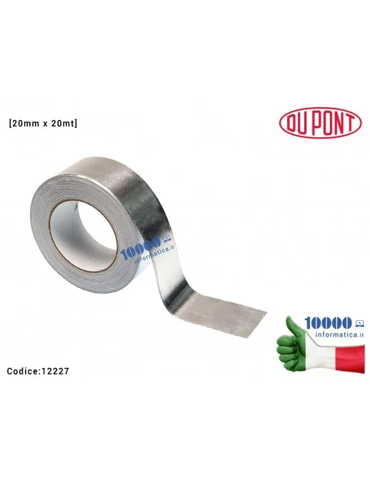 Nastro Adesivo Conduttivo di Alluminio Stagnola Riflessivo Resistente [20mm x 20mt] Alte Temperature Polyimide Tape Protezione S