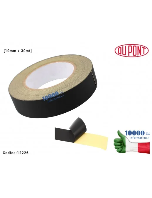 Nastro Adesivo di stoffa isolante nero in tessuto acetato [10mm x 30mt] Alte Temperature Polyimide Tape Protezione Scheda Madre 