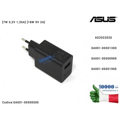 0A001-00500500 Alimentatore USB ASUS [7W 5,2V 1,35A] [18W 9V 2A] AD2022020 T100CHI T100HA T100TAF T103HAF T102HA ZenPad 3S 10...