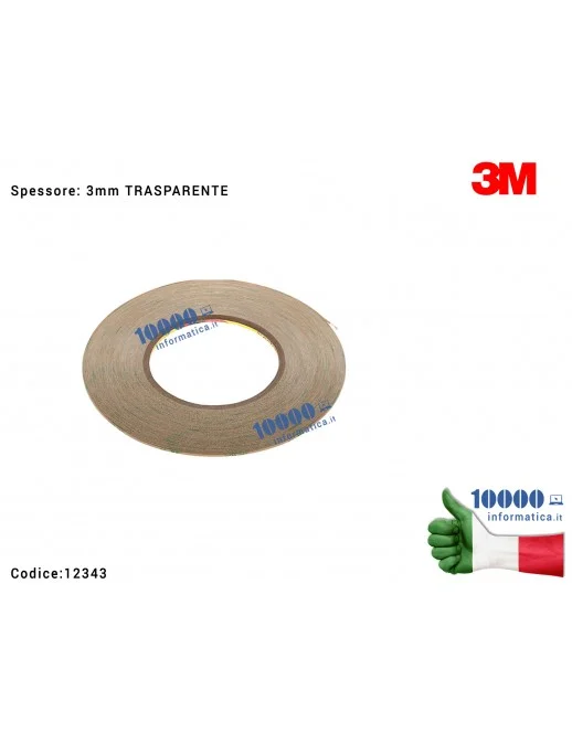 Nastro Biadesivo 3M (TRASPARENTE)[3mm x 55mt] Ultra Strong Riparazioni LCD Display Frame Smartphone iPhone Tablet Cornici Bezel 