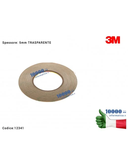 Nastro Biadesivo 3M (TRASPARENTE)[5mm x 55mt] Ultra Strong Riparazioni LCD Display Frame Smartphone iPhone Tablet Cornici Bezel 