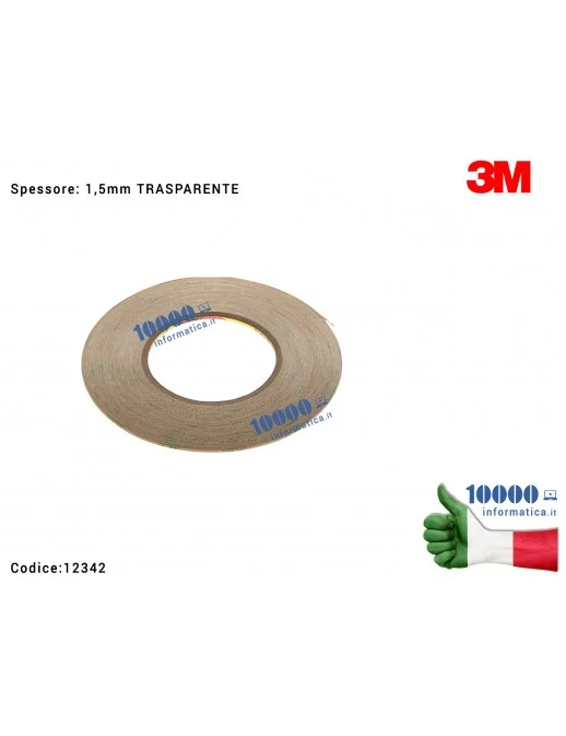 Nastro Biadesivo 3M (TRASPARENTE) [1,5mm x 55mt] Ultra Strong Riparazioni LCD Display Frame Smartphone iPhone Tablet Cornici Bez