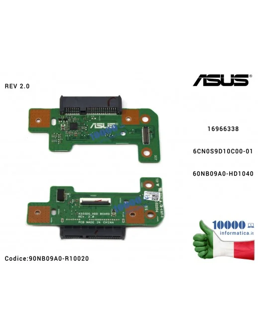 90NB09A0-R10020 Connettore HDD Board Hard Disk ASUS X555D X555DA X555DG X555Y X555YA X555YI F555Y 60NB09A0-HD1040 6CN0S9D10C0...