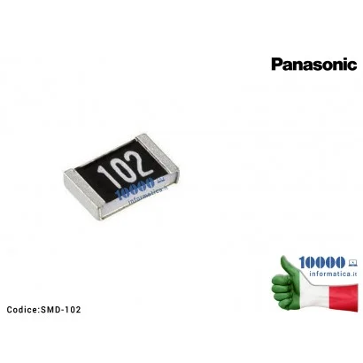 SMD-102 Resistore SMD 102 1/10W 1000 Ohm 1K F 0805 R (2 PIN) SMD-102