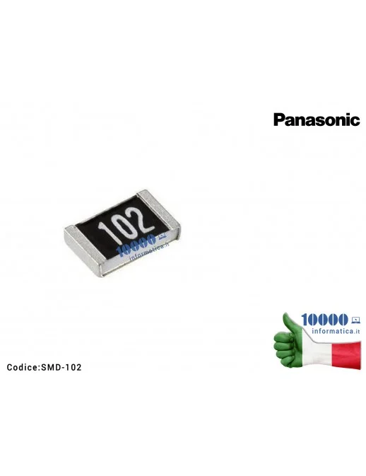 Resistore SMD 102 1/10W 1000 Ohm 1K F 0805 R (2 PIN) SMD-102