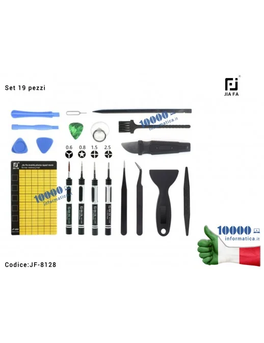 Set 19 pezzi Cacciaviti Magnetici di Precisione JIAFA JF-8128 Esagonali Torx mini Stella Kit Atrezzi per Riparazione Cellulari f