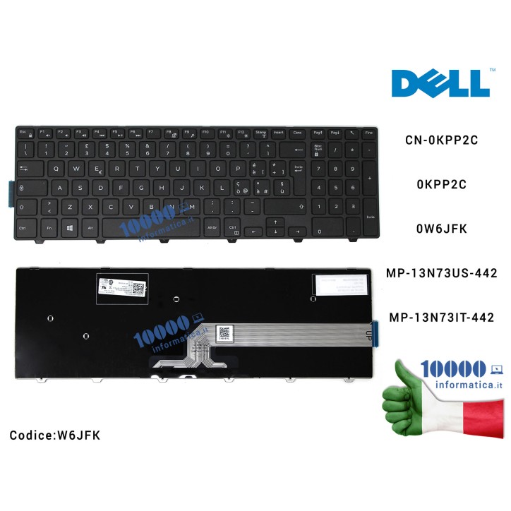 Tastiera Italiana DELL Inspiron 15-5000 Series 5547 5521 5542 (CORNICE FRAME INCLUSA) 0W6JFK CN-0W6JFK MP-13N73IT-442