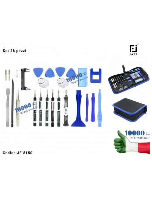 Cacciaviti di Precisione JIAFA JF-8150 [Set 26 pezzi] Esagonali Torx mini Stella Kit Atrezzi per Riparazione Cellulari fai da te Precision Hex Torx Mini Star Screwdriver Set Magnetic Screw Driver Home Repair Tool Kit Smartphone Notebook Tablet