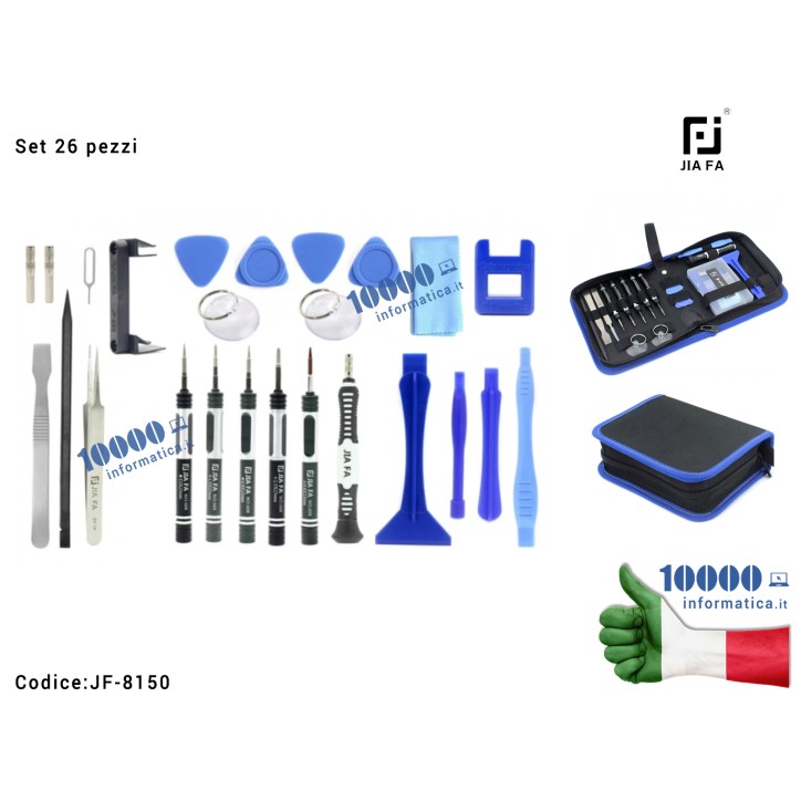 Cacciaviti di Precisione JIAFA JF-8150 [Set 26 pezzi] Esagonali Torx mini Stella Kit Atrezzi per Riparazione Cellulari fai da te Precision Hex Torx Mini Star Screwdriver Set Magnetic Screw Driver Home Repair Tool Kit Smartphone Notebook Tablet