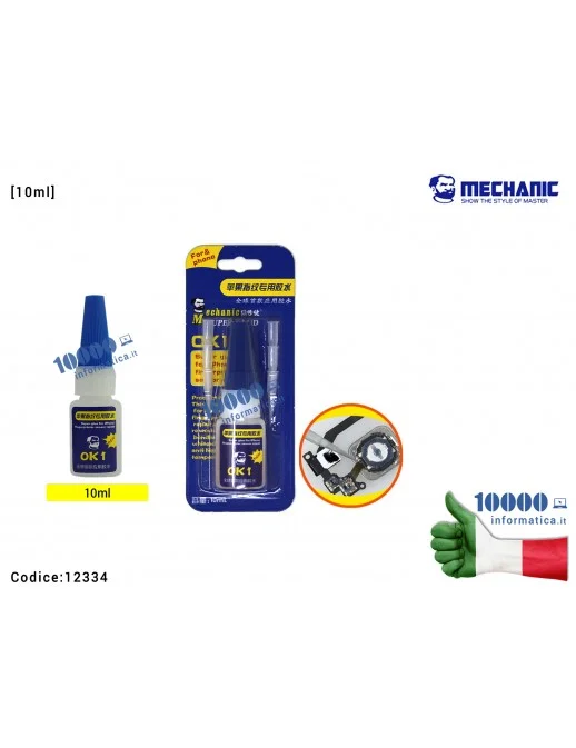 Super Colla MECHANIC OK1 [10ml] Super Glue per Riparazioni Sensore d'impronta Fingerprint iPhone Repair