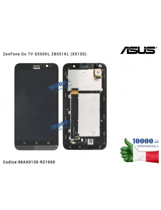 90AX0130-R21000 Display LCD con Vetro Touch Screen ASUS ZenFone Go TV G550KL ZB551KL (X013D) [NERO] (CON FRAME)