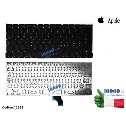 12651 Tastiera Italiana APPLE MacBook Pro Retina 13" A1502 (2013) (2014) (2015) MF843 MF839 ME867 ME864 MGX72 MGX92