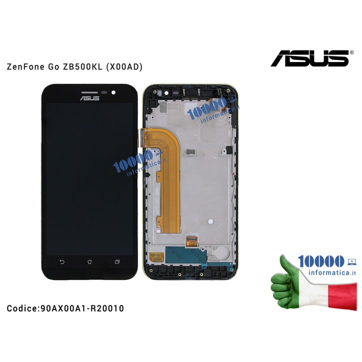 Display LCD con Vetro Touch Screen ASUS ZenFone Go ZB500KL (X00AD) [NERO] (CON FRAME)