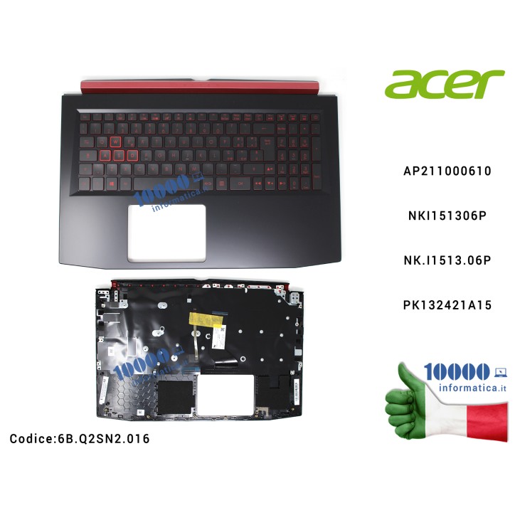 Tastiera Italiana Completa di Top Case Superiore ACER Aspire AN515-41 Nitro AN515-41 AN515-51 AP211000610 NKI151306P [RETROILLUM