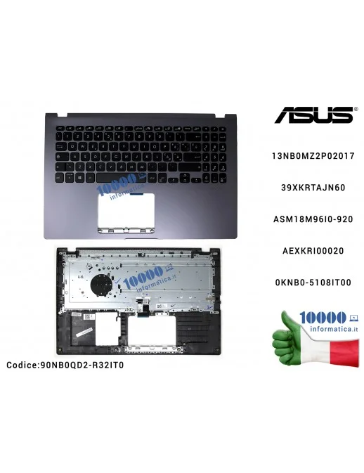 Tastiera Italiana Completa di Top Case Superiore ASUS VivoBook 15 X509 (Slate Grey) X509JA X509D X509DA X509F X509FA X509FB X509FJ X509FL X509U X509UA X509UB X509UJ F509 F509D F509DA F509F F509FA F509FB F509FJ F509FL F509U F509UA F509UB F509UJ