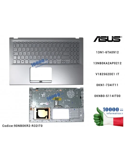 Tastiera Italiana Completa di Top Case Superiore ASUS VivoBook 15 F512 X512 F512D F512DA F512DK F512F F512FA F512FB X512D X512DA