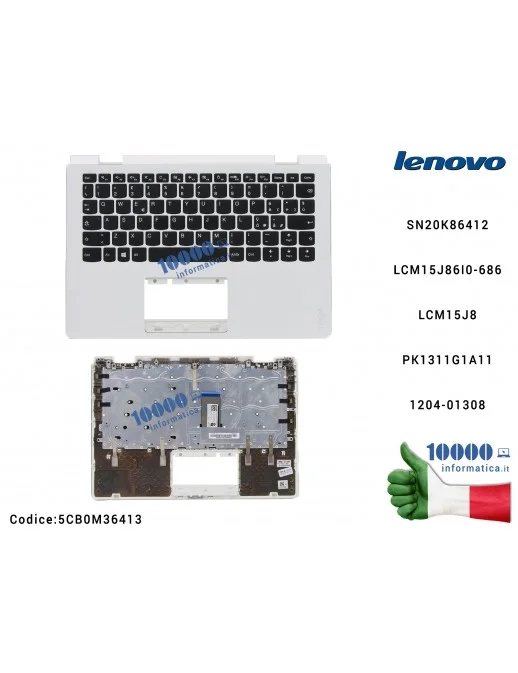 Tastiera Italiana Completa di Top Case Superiore LENOVO Yoga 310-11IAP (80U2) SN20K86412 LCM15J86I0-686 LCM15J8 PK1311G1A11 1204