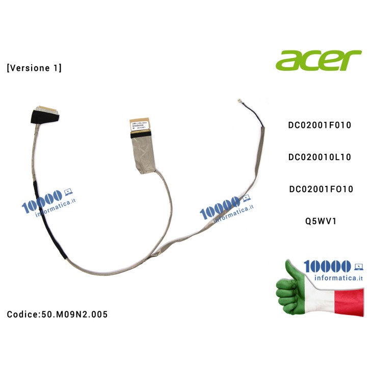 Cavo Flat LCD ACER Aspire E1-521 E1-531 E1-571 V3-571 (versione 1) DC02001F010 DC020010L10 DC02001FO10