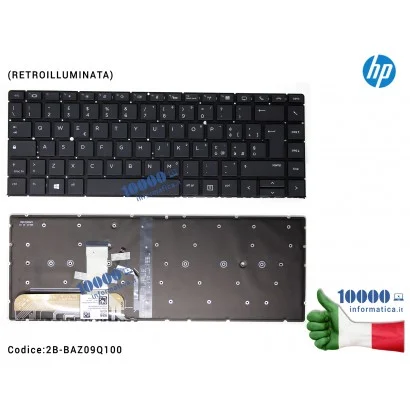 2B-BAZ09Q100 Tastiera Italiana HP EliteBook Folio 1040 G5 (NO FRAME) Retroilluminata 2B-BAZ09Q100 L41040-061