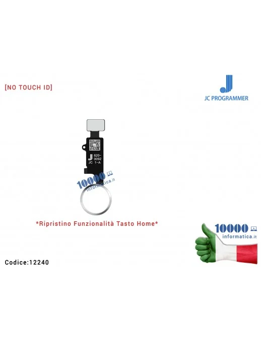 Tasto Home JC Final Edition [BIANCO-SILVER] Ripristino Pulsante Centrale APPLE iPhone 7 7G (A1660) (A1778) (A1779) 7+/ 8 / 8+ Flex Cable Ribbon Button [NO TOUCH ID]