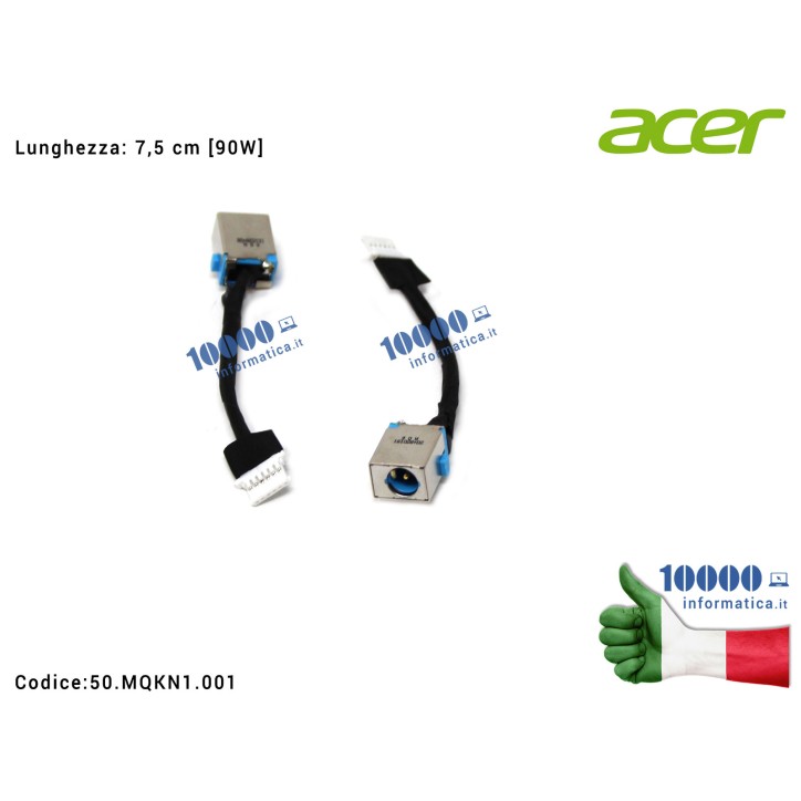Connettore di Alimentazione DC Power Jack (90W) ACER Aspire VN7-571G [7,5Cm] 50.MQKN1.001