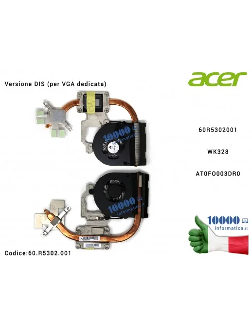 Ventola di Raffreddamento Fan CPU + Dissipatore Heatsink [DIS] ACER Aspire 5742G 5742ZG Packard Bell EasyNote TK85 TK87 Gatway N