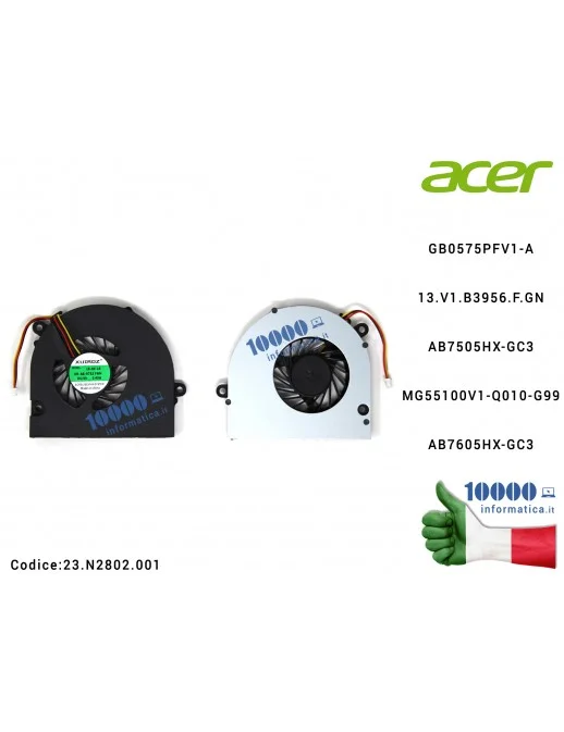 Ventola di Raffreddamento Fan CPU ACER Aspire 5241 5332 5516 5517 5532 5541 5541G 5732Z eMachines E430 E525 E627 E630 E725 GB057