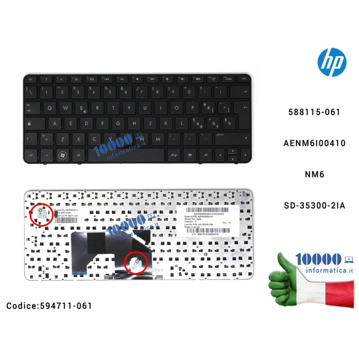 Tastiera Italiana HP Mini 210-1000 210-1100 [NERA] AENM6I00 588115-061 NM6 SD-35300-2IA