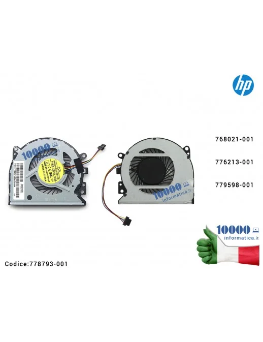Ventola Fan CPU HP X360 15-U 15T-U 15-U499NR 15-U110DX 15-U011DX 15-U111DX 768021-001 776213-001 779598-001 DFS501105PR0T FFRBKSB0705HBA07