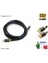 10980 Cavo HDMI ORO ULTRA FULL HD 4K 2160p V2.0 60FPS 3D per Tv Pc Comuter Notebook Playstation PS3 PS4 Xbox 360 SKY (2 mt)