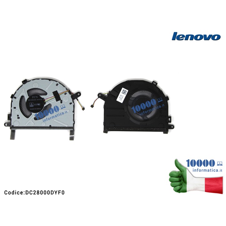 Ventola di Raffreddamento Fan CPU LENOVO IdeaPad 7000-14IKBR 330S-14IKBR 7000-15IKBR 7000-15ARR DC28000DYF0