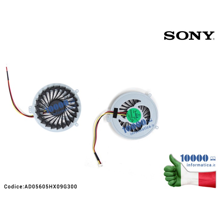 Ventola di Raffreddamento Fan CPU SONY Vaio SVE15 SVE151 SVE14 SVE141 VPC-EE VPC-EH AD05605HX09G300 SVE151100C SVE1511SAC