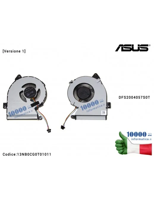 Ventola Fan CPU ORIGINALE ASUS X541 F541 X540 F540 [Versione 1] F540S F540SA X540S X540SA X540L X540LA X540LJ X540YA F541U F541U