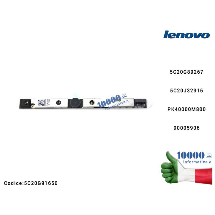 Webcam + Microfono LENOVO IdeaPad G50-30 G50-70 G50-80 G40-80 G50-45 [1 MP] PK40000M800 90005906 5C20G91650 FRU5C20G91650