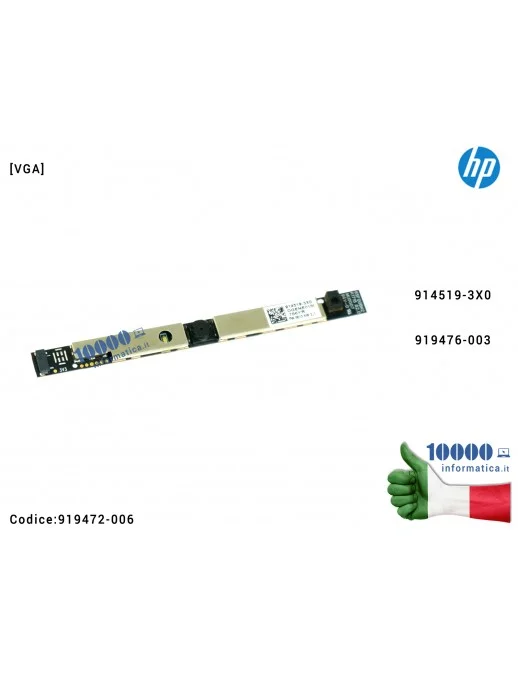 Webcam Camera [1P Fix SM U2 Intg VGA] HP Pavilion 15-BR 15-BS 15-BW 250 G6 255 G6 TPN-C129 TPN-C130 [VGA] 914519-3X0
