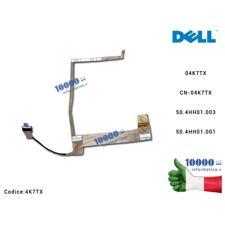Cavo Flat LCD DELL Inspiron N5010 M5010 M501R (P10F) 4K7TX 04K7TX CN-04K7TX 50.4HH01.003 50.4HH01.001
