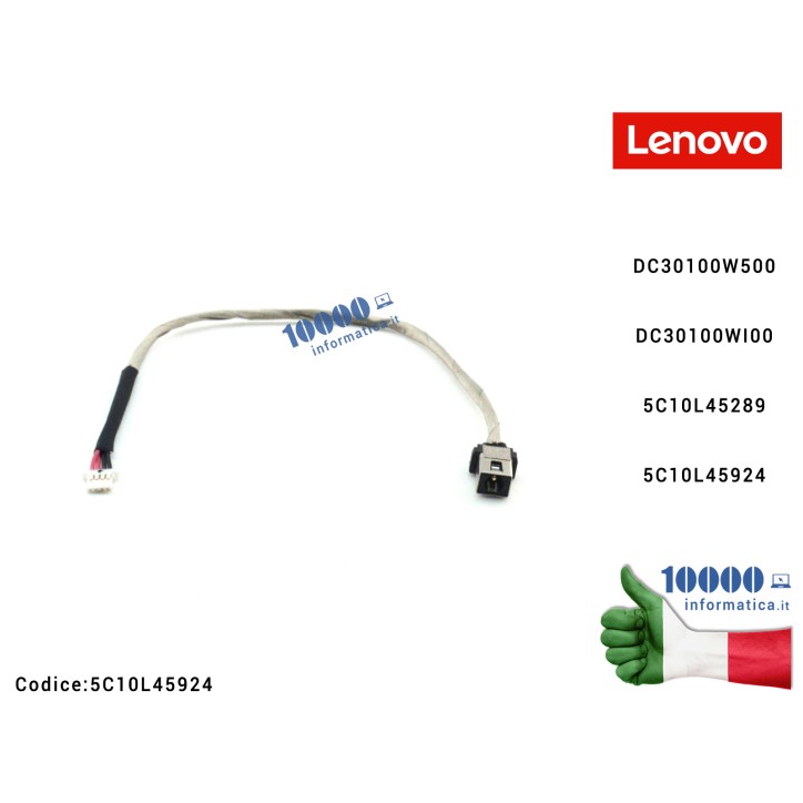 Connettore DC Power Jack PJ997 LENOVO Yoga 510-14ISK (80S7) 510S-14ISK (80TK) 510-14AST (80S9) IdeaPad 110-15ISK (80UD) Flex 4-1435 (80SC) 4-1470 (80SA) DC30100W500 DC30100WI00 5C10L45289 5C10L45924