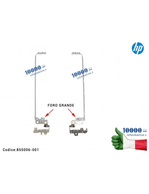 855006-001 Cerniere Hinges HP 250 255 256 G5 15-BA 15-AY 15-BG (COPPIA) Foro Grande Cerniere Hinges LCD [COPPIA] HP 15-AF 15-...