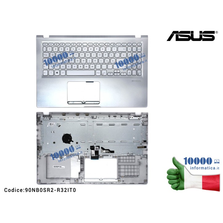 Tastiera Italiana Completa di Top Case Superiore ASUS (Trasparent Silver) VivoBook X515J X515JA X515JF X515JP F515J F515JA F515J