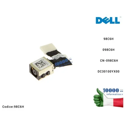 98C6H Connettore DC Power Jack DELL Latitude 5580 5590 5591 E5580 E5590 E5591 Precision 3520 3530 M3520 DC30100YX00 98C6H 098...