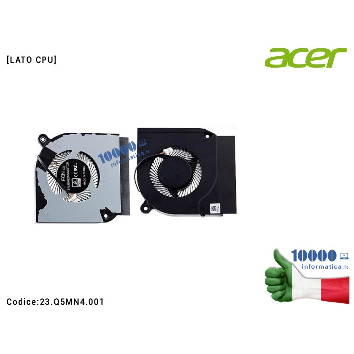 Ventola Fan CPU ACER Predator Helios PH317-53 PH315-52 Nitro AN515-55 AN517-52 (N20C1) 23.Q5MN4.001 23Q5MN4001
