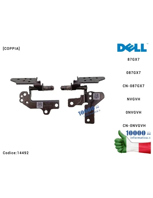 14492 Cerniere Hinges DELL Vostro 3510 3515 3520 3525 3511 Inspiron 15 3510 3511 3515 3520 3521 [COPPIA] 87GX7 087GX7 CN-087G...