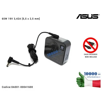 0A001-00041600 Alimentatore ASUS 65W 19V 3,42A [5,5 x 2,5 mm] 0A001-00042100 ADP-65GD 0A001-00448900 K555L K55 K56C K60I S550...