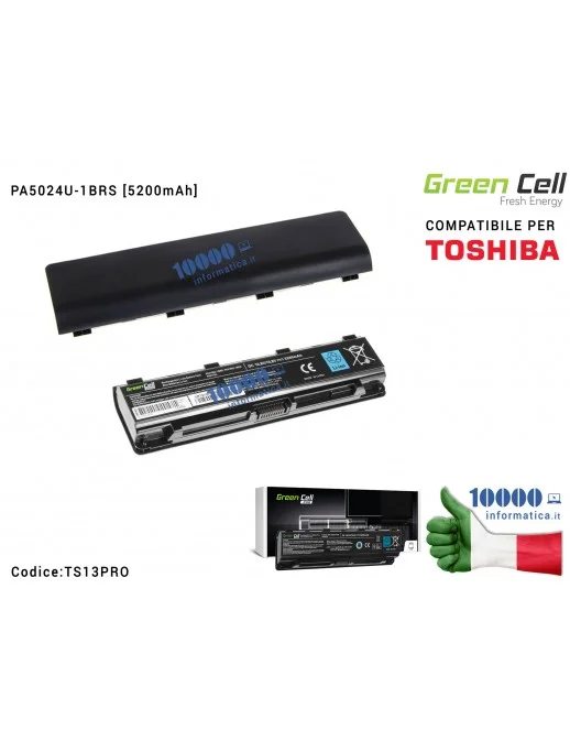 TS13PRO Batteria PA5024U-1BRS Green Cell PRO Compatibile per TOSHIBA Satellite C850 L850 C855 L855 [5200mAh]